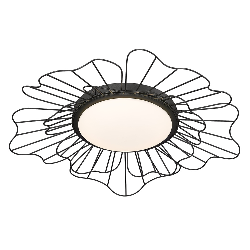 Golden Lighting Yasmin Integrated LED Flush Mount in Natural Black